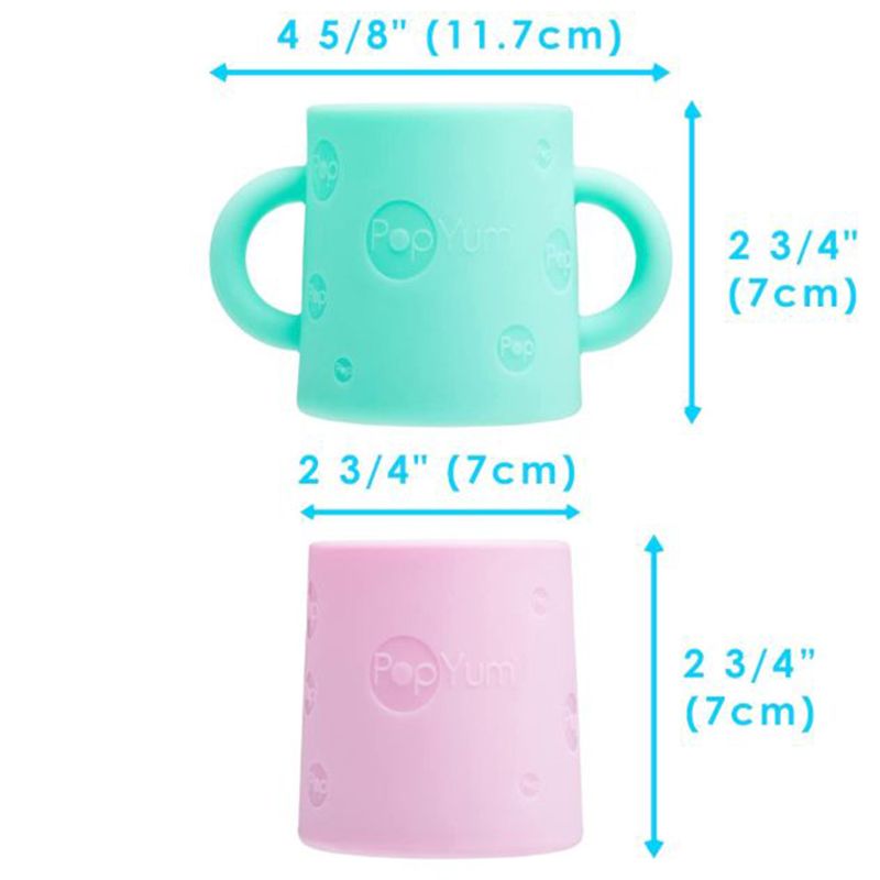 PopYum - Silicone Training Cup 5oz - 2pcs - Mint Green/Pink