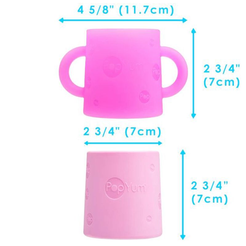 PopYum - Silicone Training Cup 5oz - 2pcs - Electric Purple/Pink