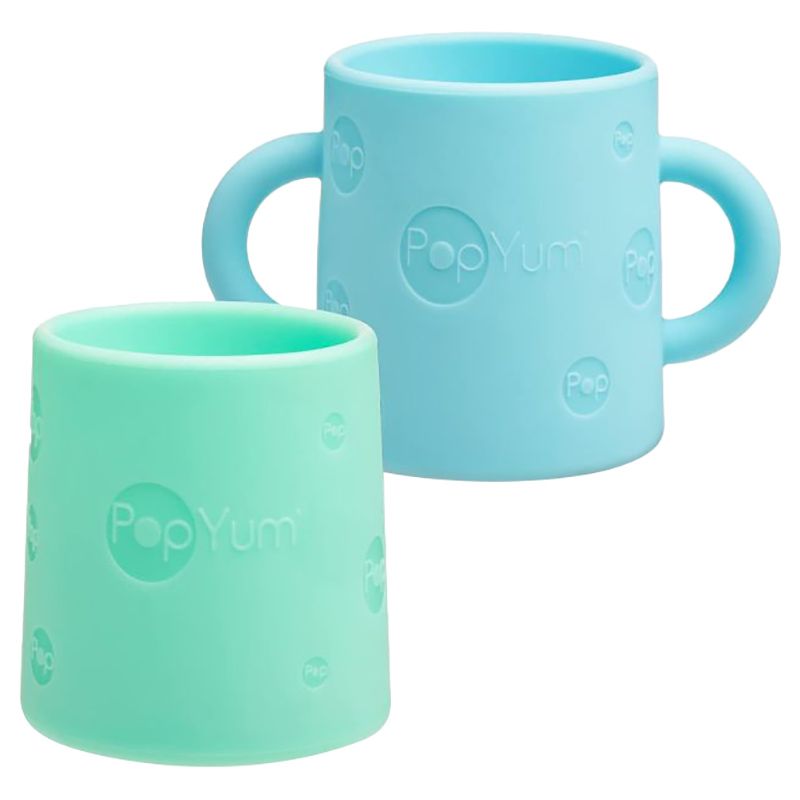 PopYum - Silicone Training Cup 5oz - 2pcs - Sky Blue/Green