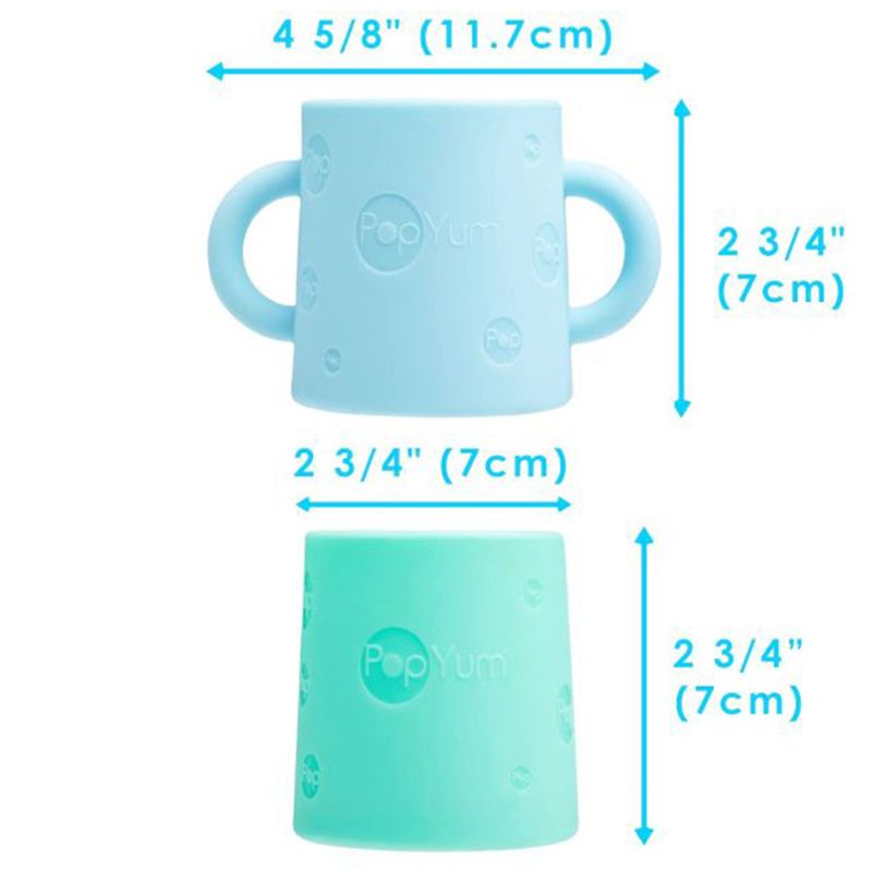 PopYum - Silicone Training Cup 5oz - 2pcs - Sky Blue/Green