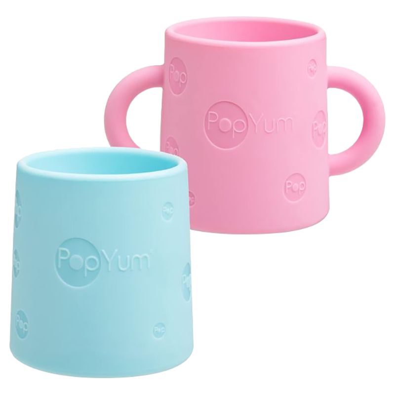 PopYum - Silicone Training Cup 5oz - 2pcs - Orchid Pink/Blue