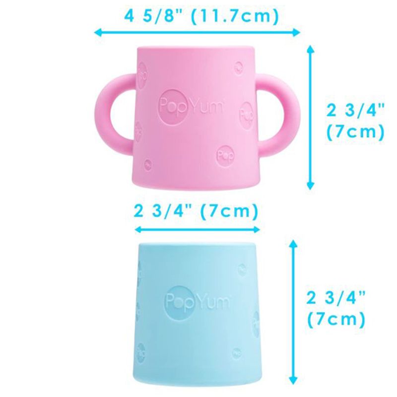 PopYum - Silicone Training Cup 5oz - 2pcs - Orchid Pink/Blue