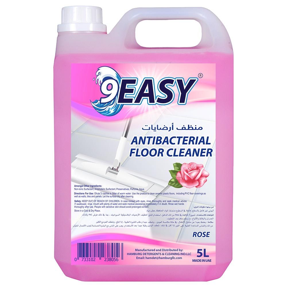 9EASY - Antibacterial Floor Cleaner - 5L - Rose