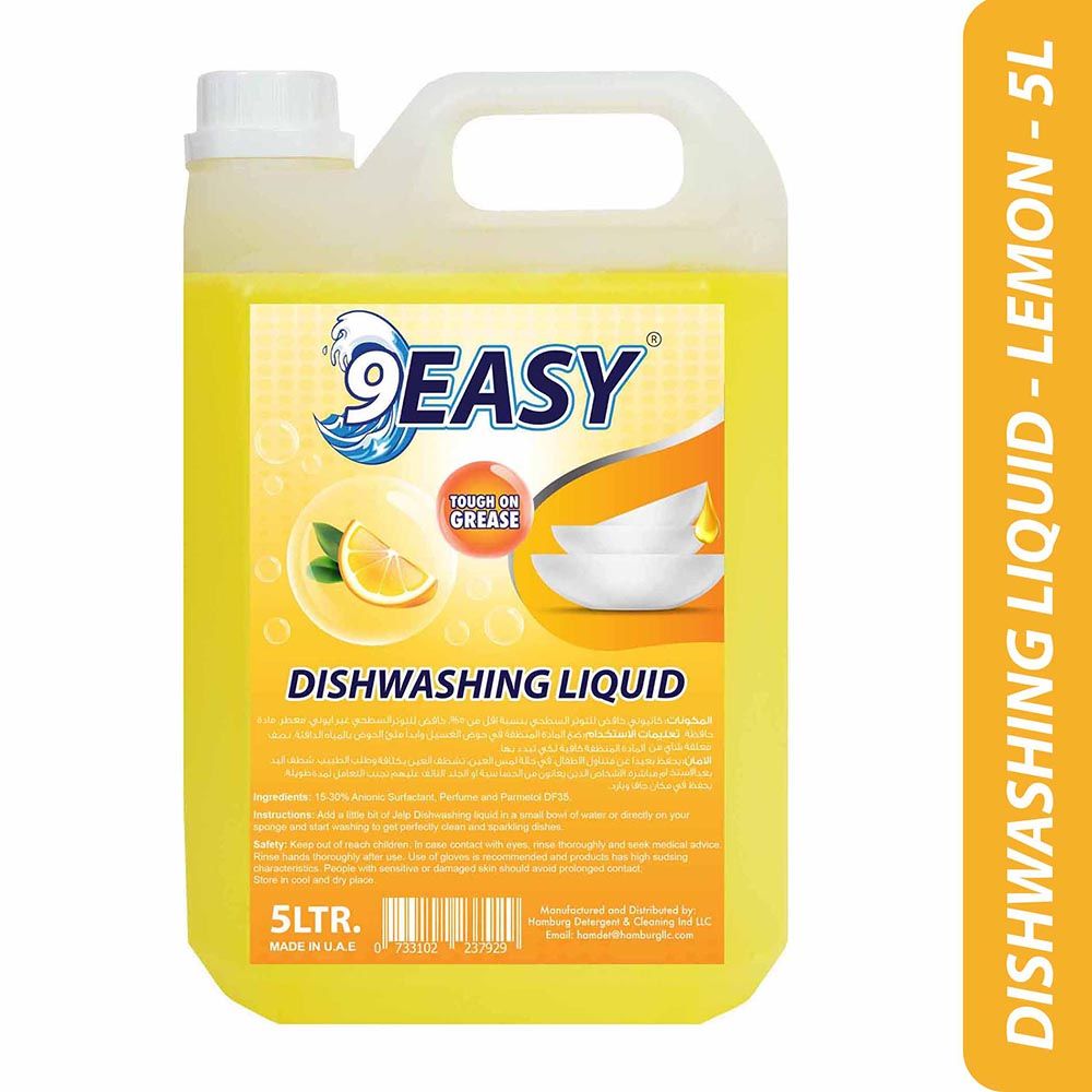 9Easy - Dishwashing Liquid + Antibacterial Handwash - Lemon - 5L