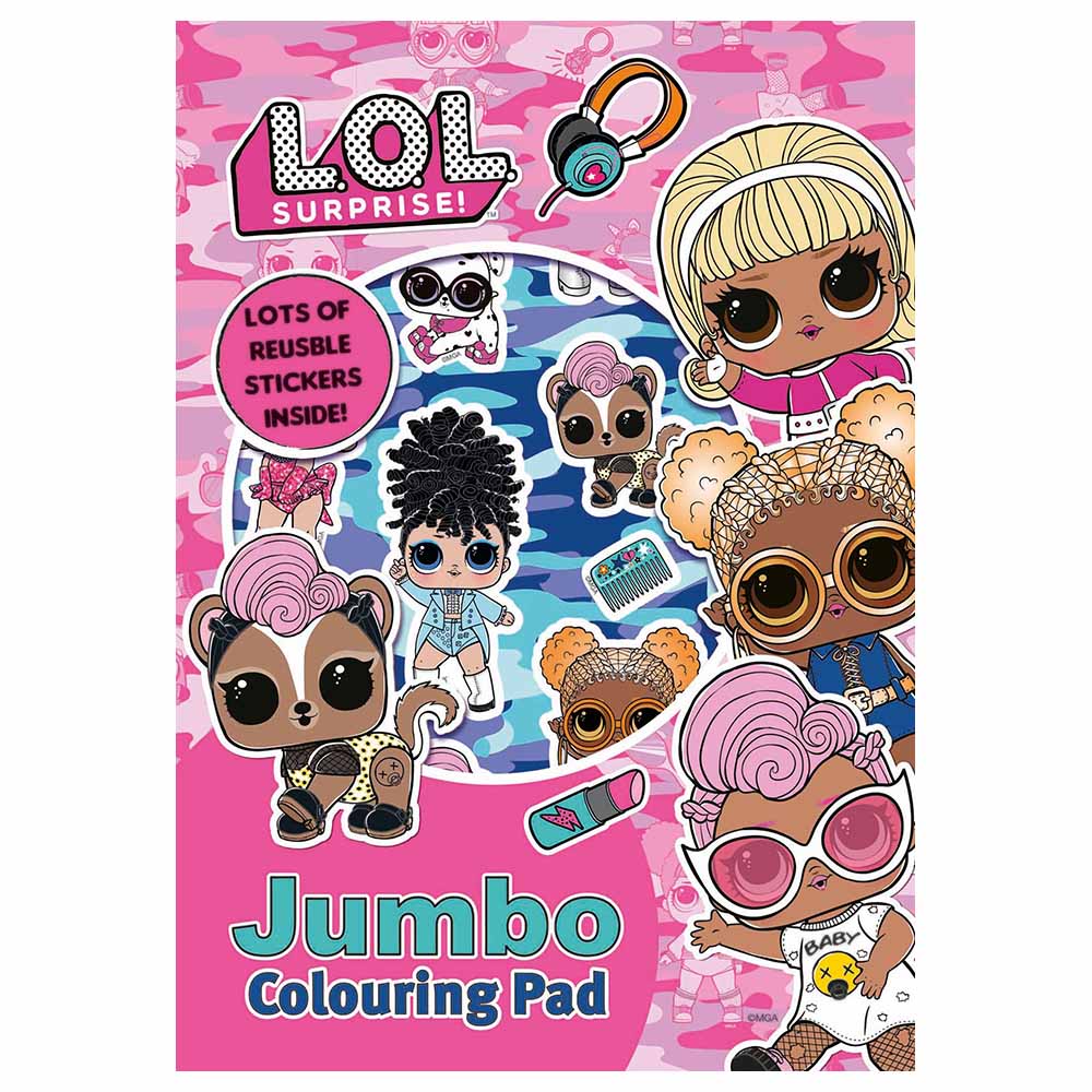 Lol Surprise Jumbo Colouring Pad With Reusable Stickers Buy at Best Price from Mumzworld