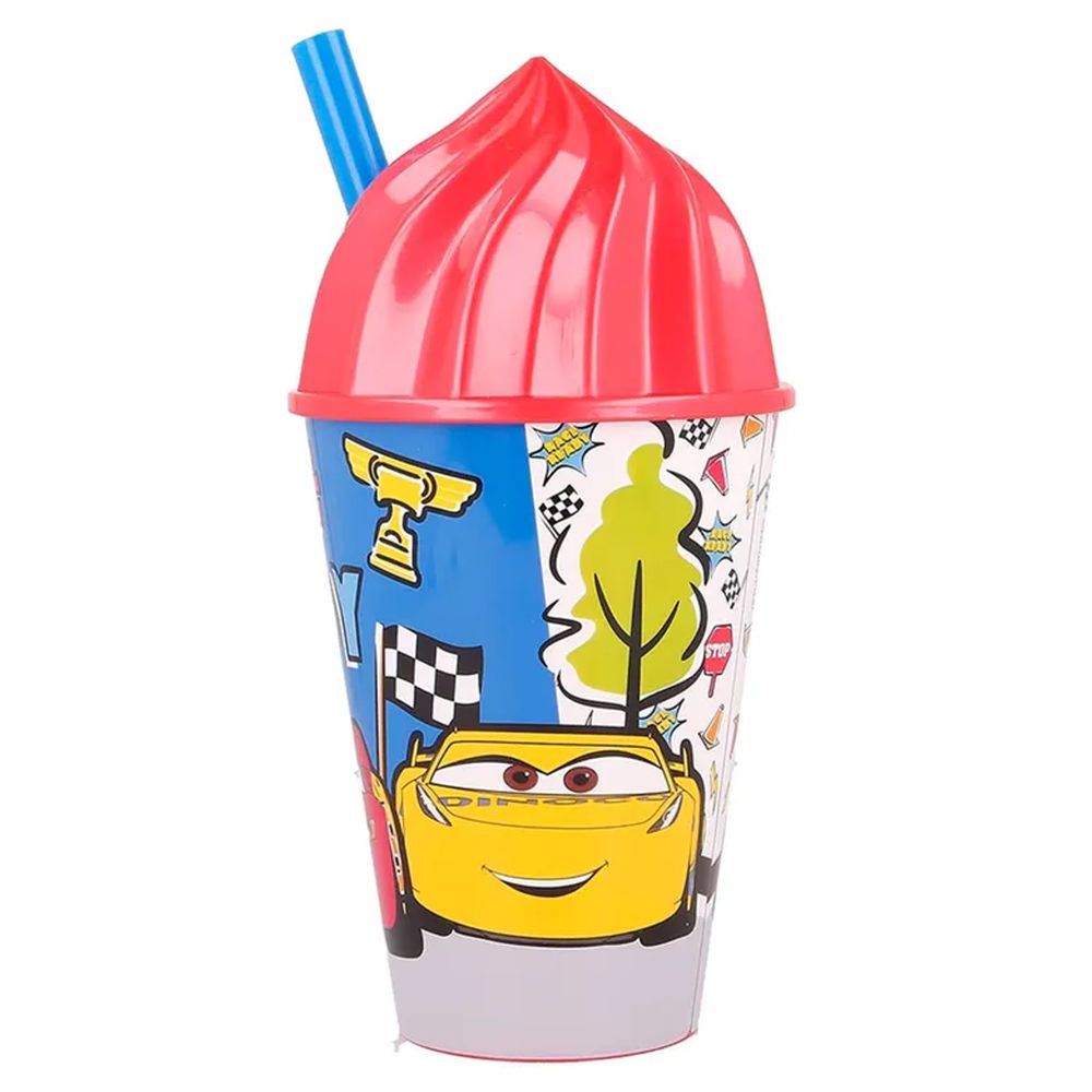 Disney Cars - Lets Race Ice Cream Cup Lid w/ Straw 430ml