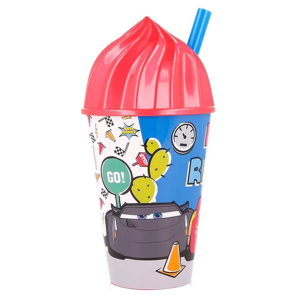 Disney Cars - Lets Race Ice Cream Cup Lid w/ Straw 430ml