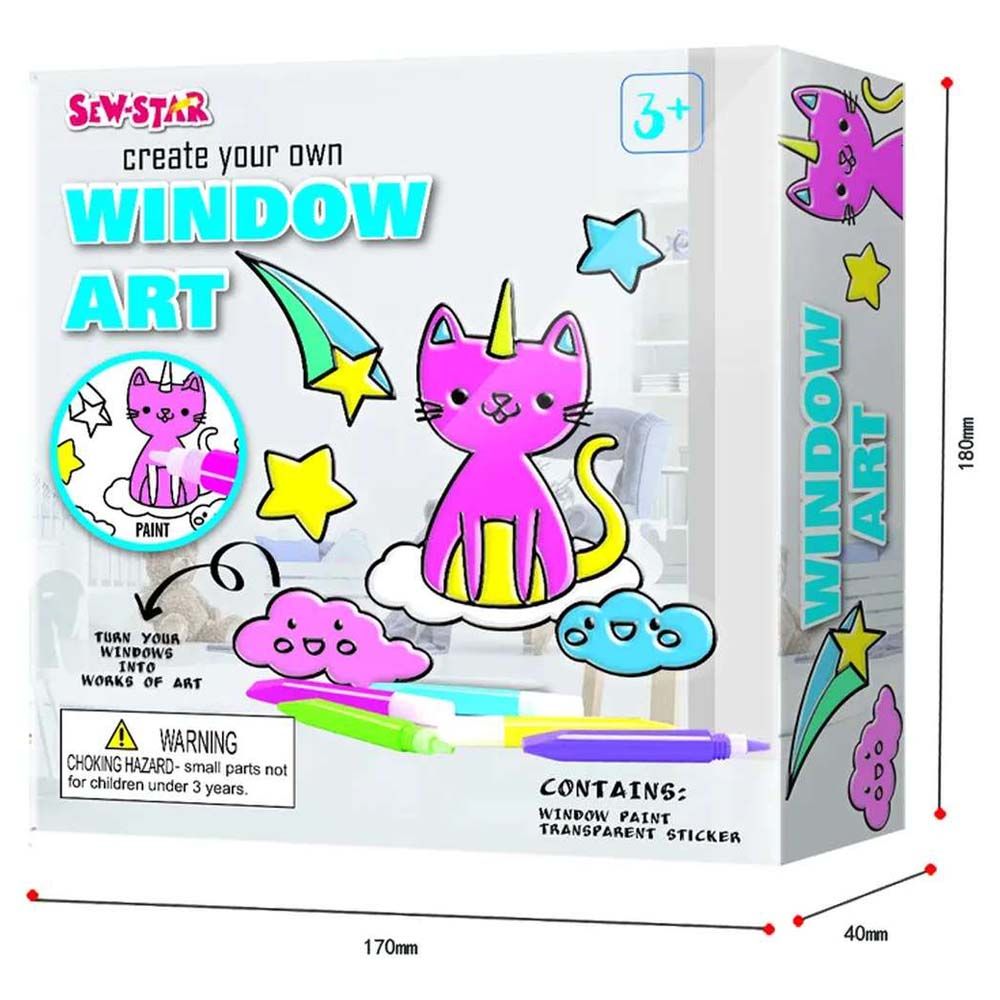 Sew Star - Window Art & Fun Paint Your Own Miao Miao Cute Cat DIY Kit