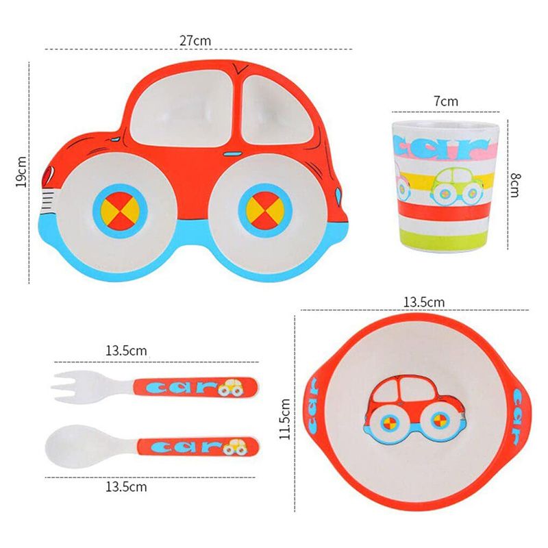 Highland - Car Theme Kid's Plate & Cutlery Tableware Set