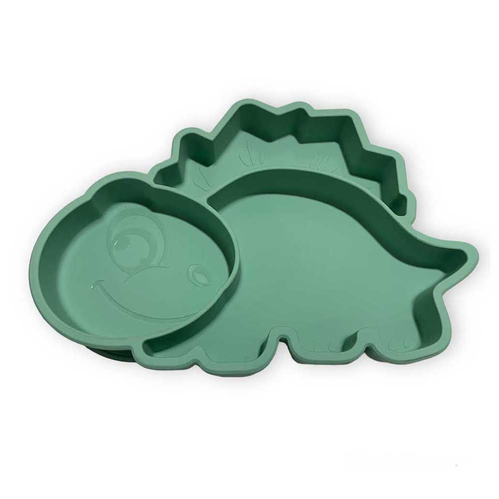 Highland - Dinosaur Silicone Baby Feeding Plate - Green