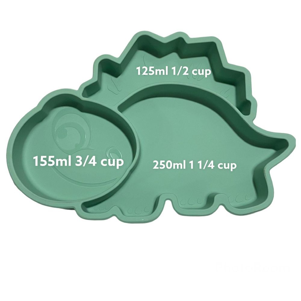 Highland - Dinosaur Silicone Baby Feeding Plate - Green