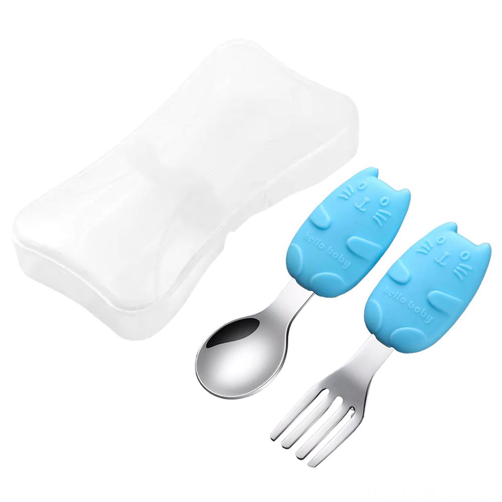 Highland - Kid's Spoon & Fork Cutlery Set w/ Case - Blue