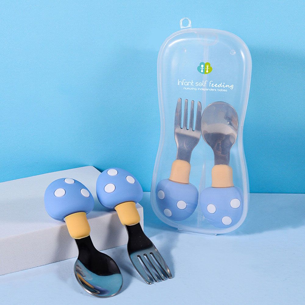 Highland - Baby Spoon & Fork Cutlery w/ Case - Blue