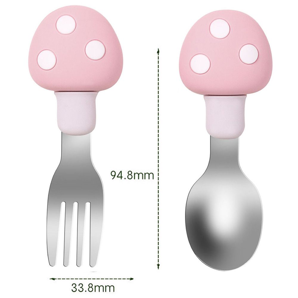 Highland - Baby Spoon & Fork Cutlery w/ Case - Pink