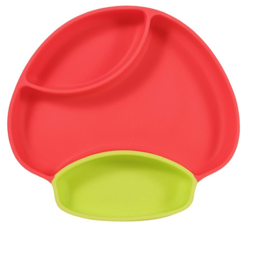 Highland - Silicone Baby Plate & Utensils Feeding Set - Red