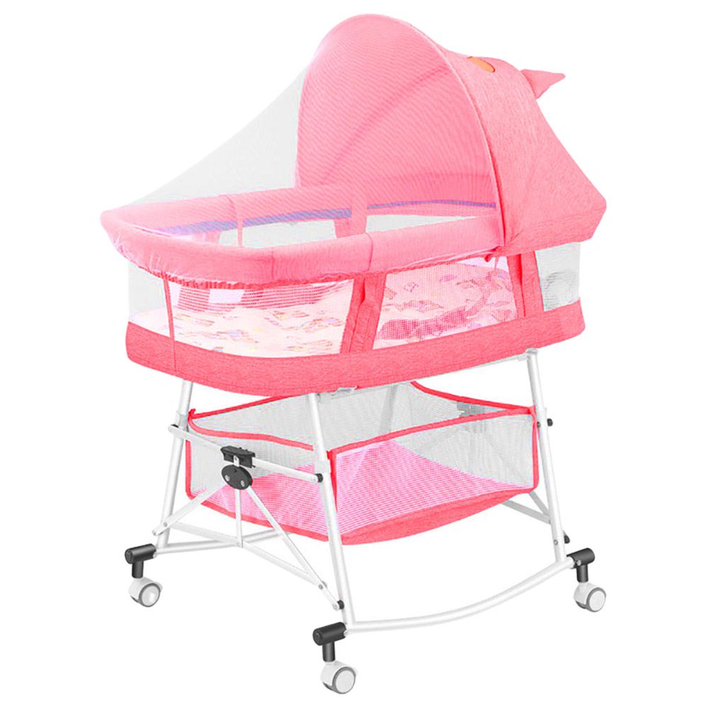 HOCC - 3-in-1 Portable Baby Sleeper Rocking Cradle Bed - Pink