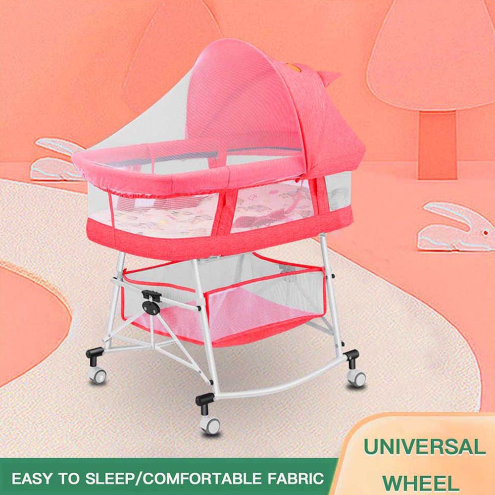 HOCC - 3-in-1 Portable Baby Sleeper Rocking Cradle Bed - Pink