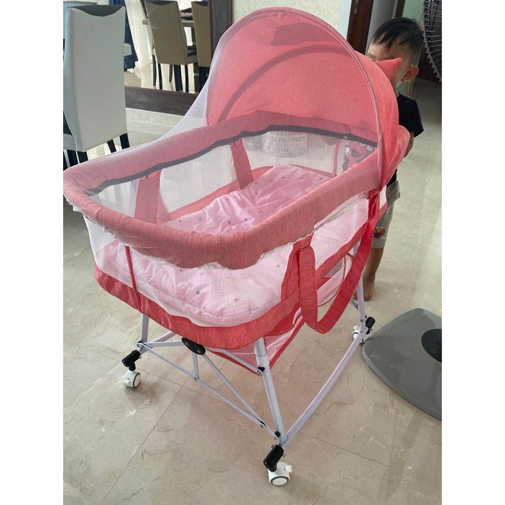 HOCC - 3-in-1 Portable Baby Sleeper Rocking Cradle Bed - Pink