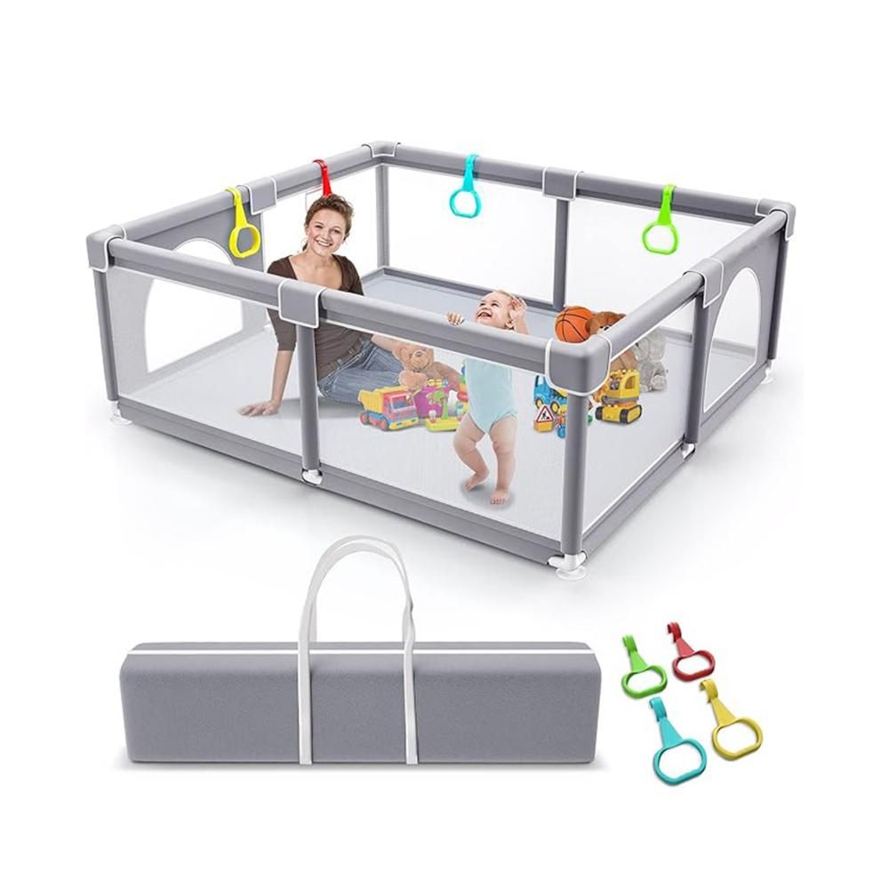 HOCC - Plastic Playpen For Babies & Toddlers - Large - Grey