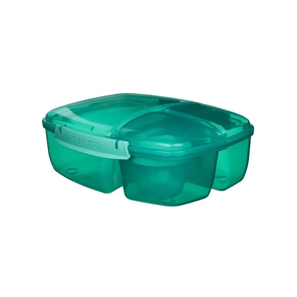 Sistema - Lunch Triple Split with Yogurt Pot - Green