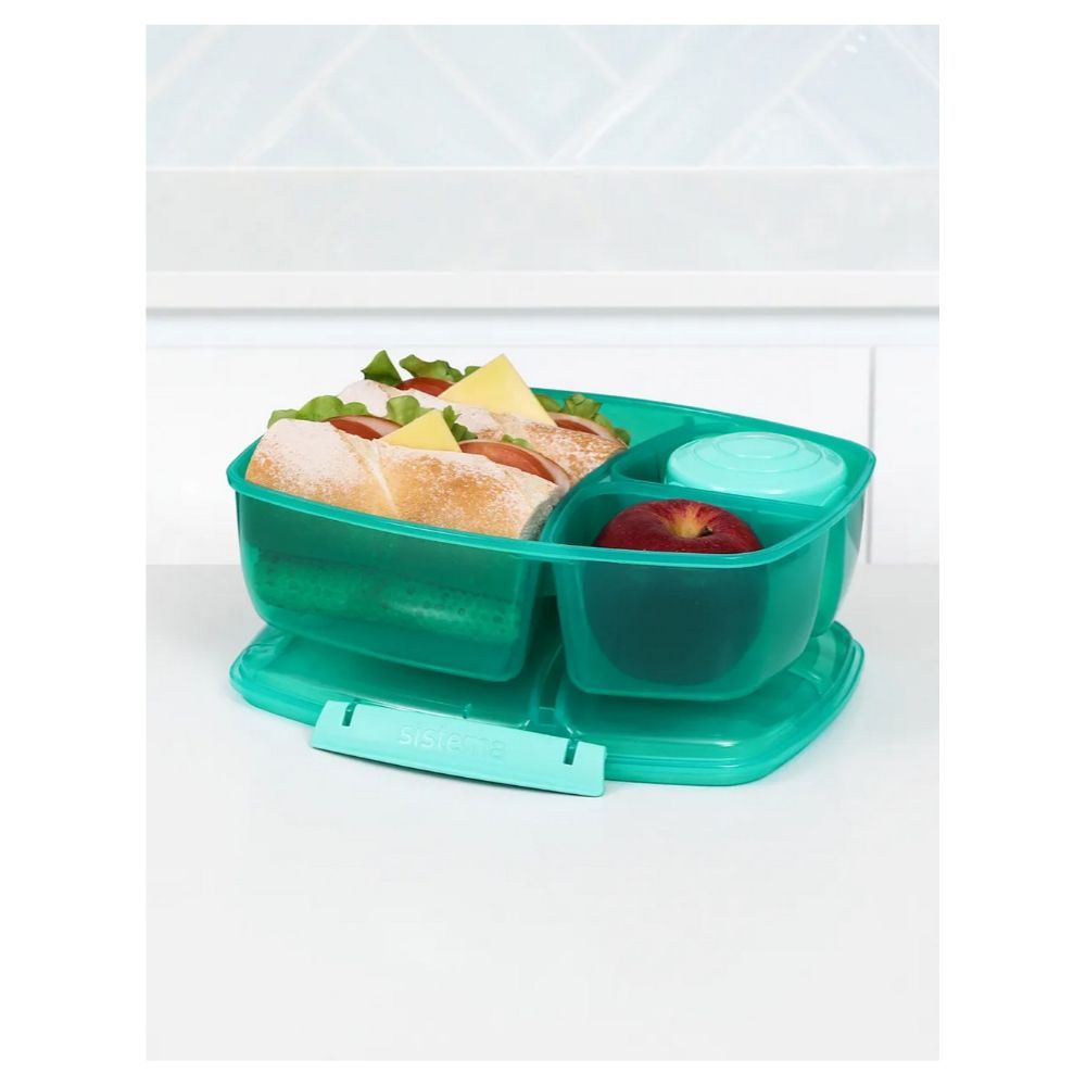 Sistema - Lunch Triple Split with Yogurt Pot - Green