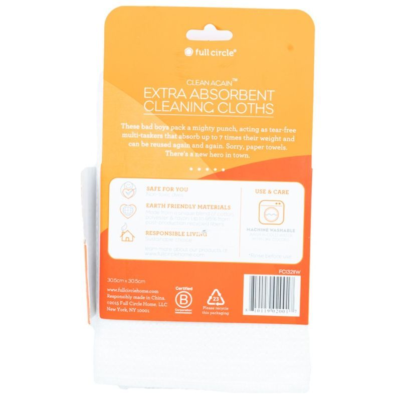 Full Circle Home - Super Absorbent Cleaning Cloths Pack Of 2