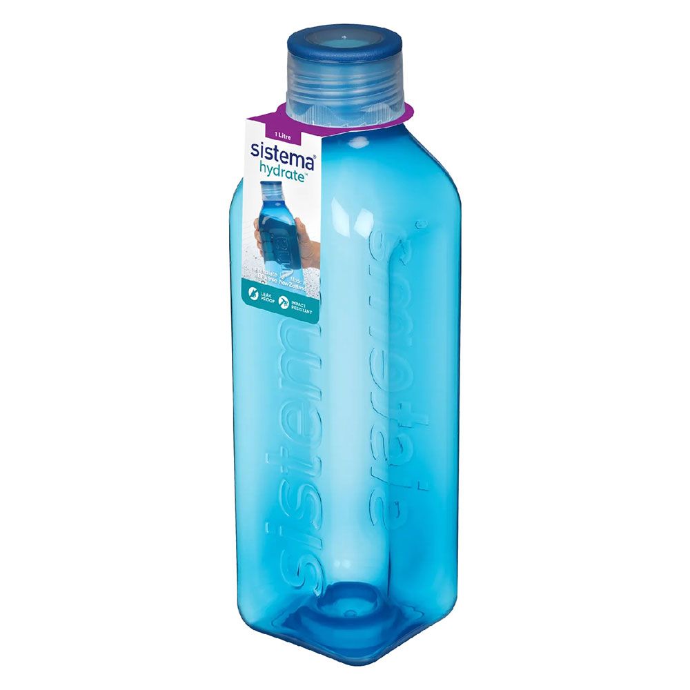 Sistema - Square Water Bottle - 1L - Blue