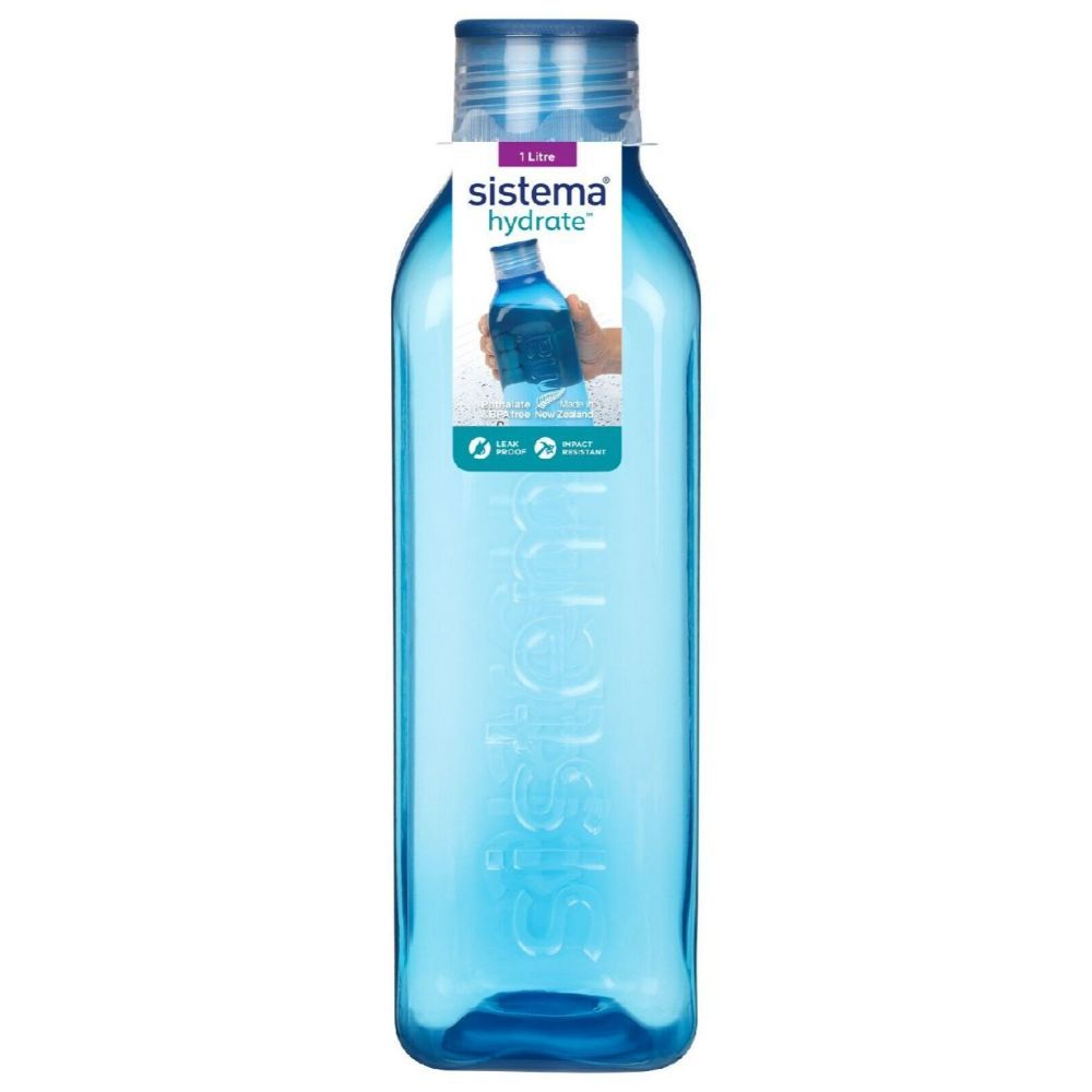 Sistema - Square Water Bottle - 1L - Blue