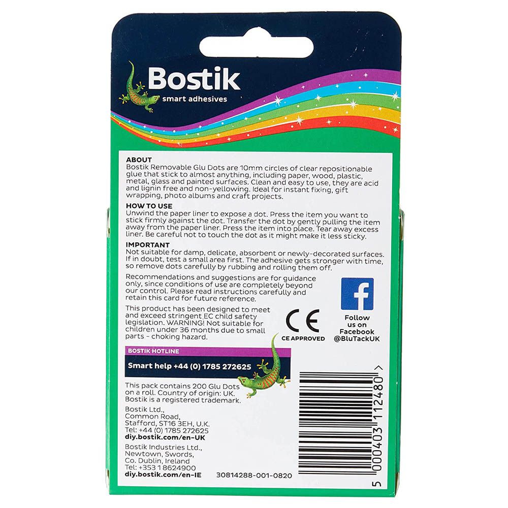 Bostik - Stick Glue Dots Removable - 200pc