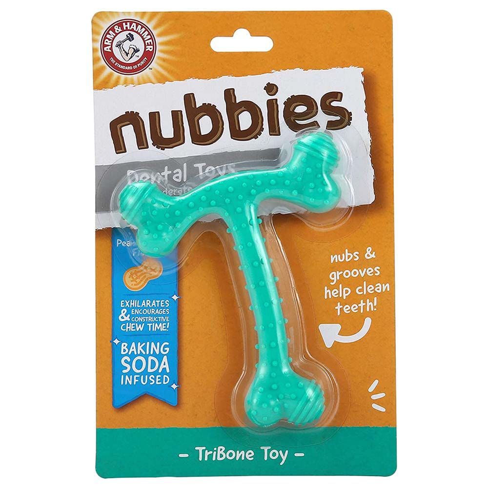 Arm & Hammer - Nubbies Tribone Chew Toy For Dogs - Peanut Butter