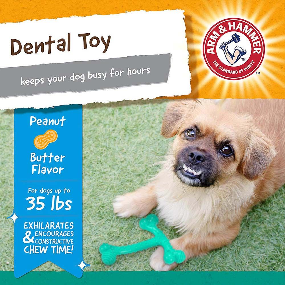 Arm & Hammer - Nubbies Tribone Chew Toy For Dogs - Peanut Butter