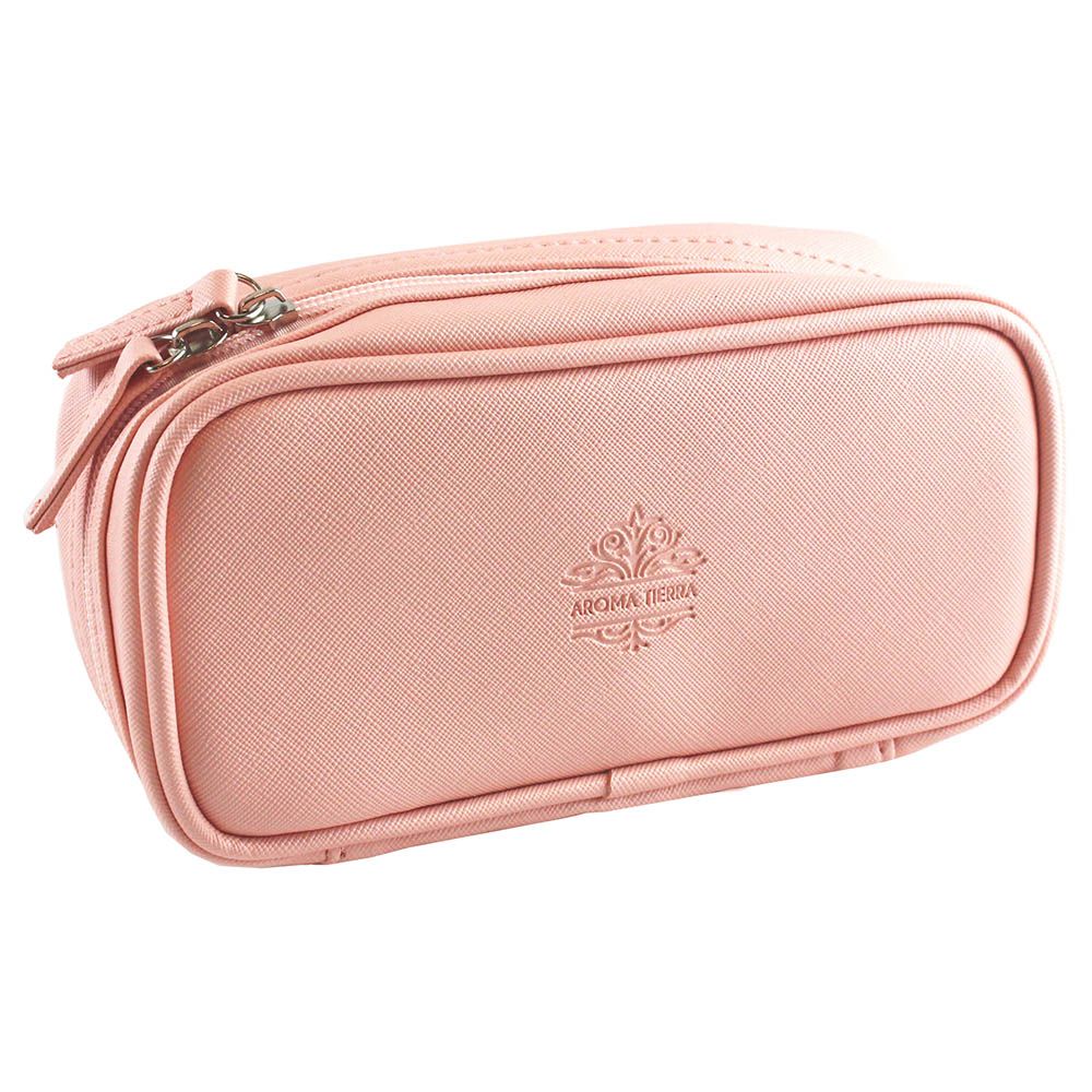 Aroma Tierra - Cosmetic And Essential Oil Bag - Pastel Pink