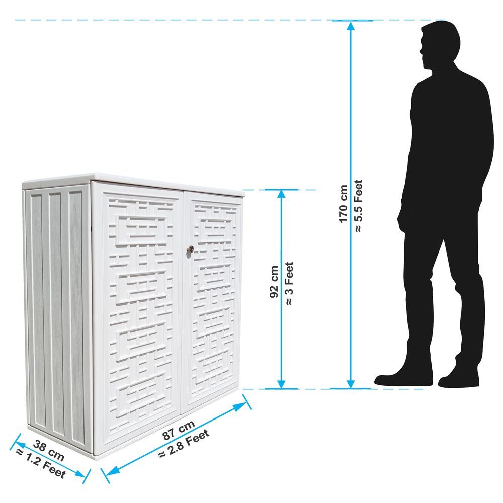 Cameltough - Heavy Duty HDPE Storage Cabinet 233L - White