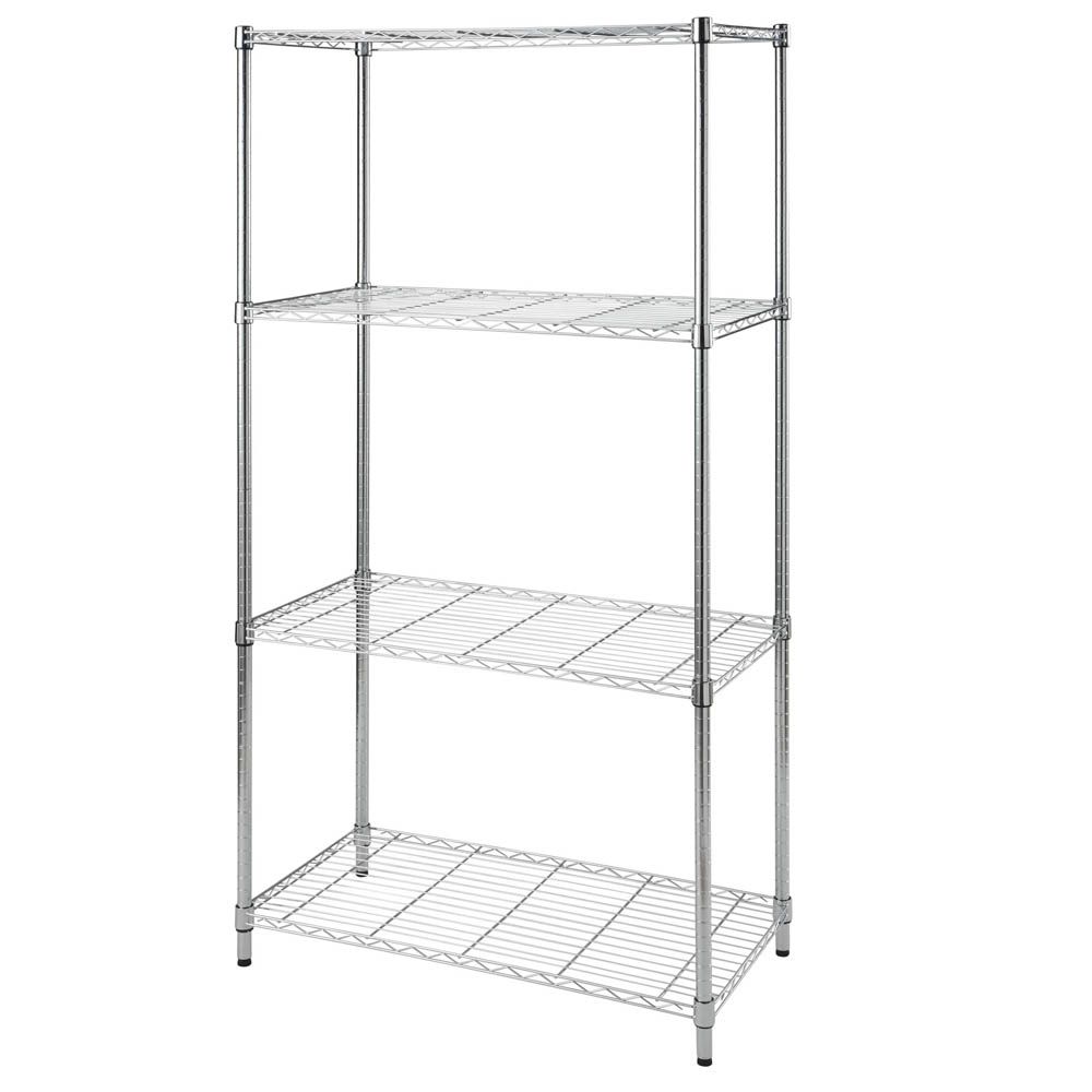 Cameltough - Wire Rack Chrome 4 Shelf 91x35x137cm