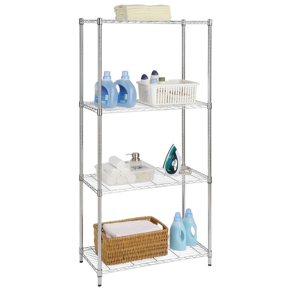 Cameltough - Wire Rack Chrome 4 Shelf 91x35x137cm