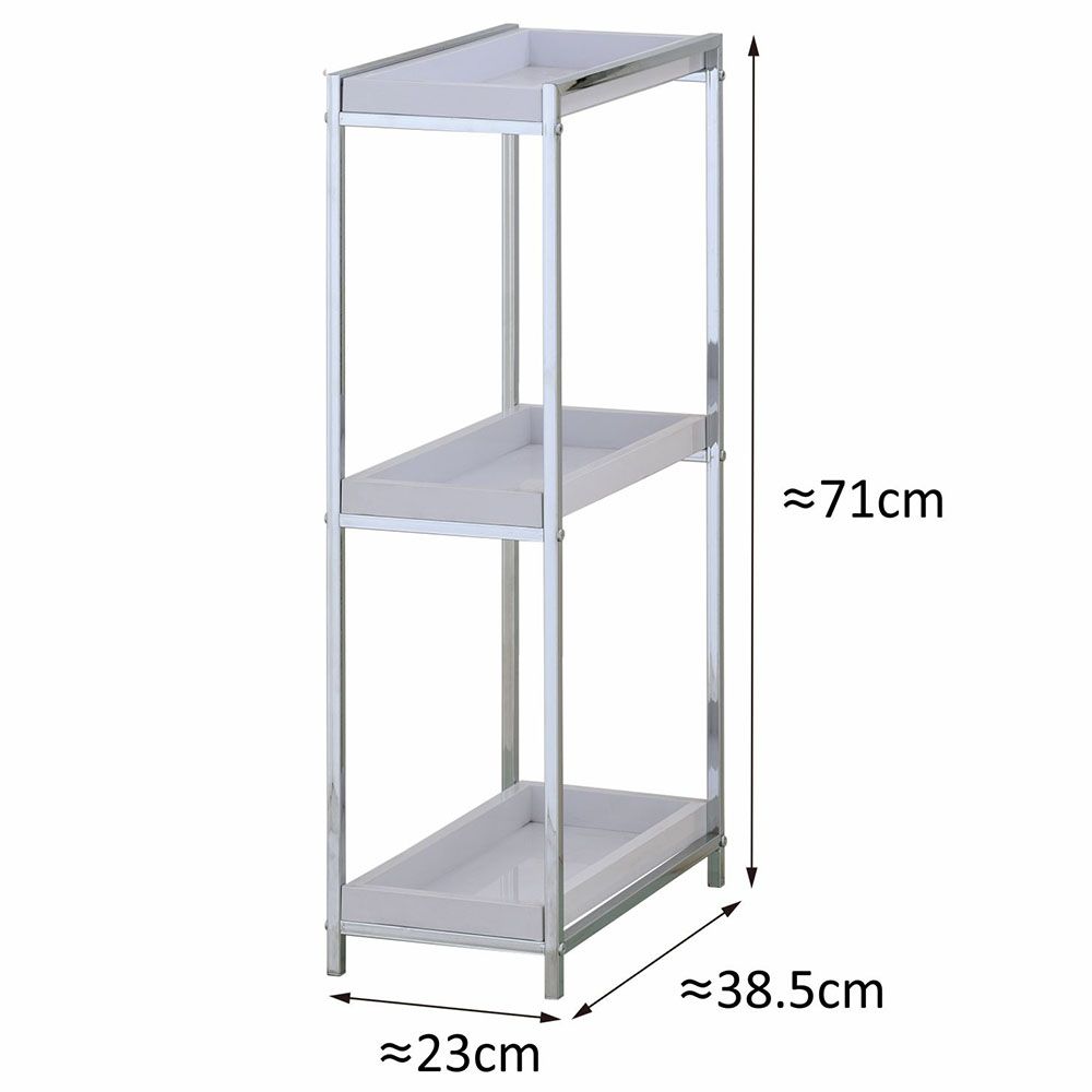 Zenments - 3 Tier PP Tray Shelf - Chrome