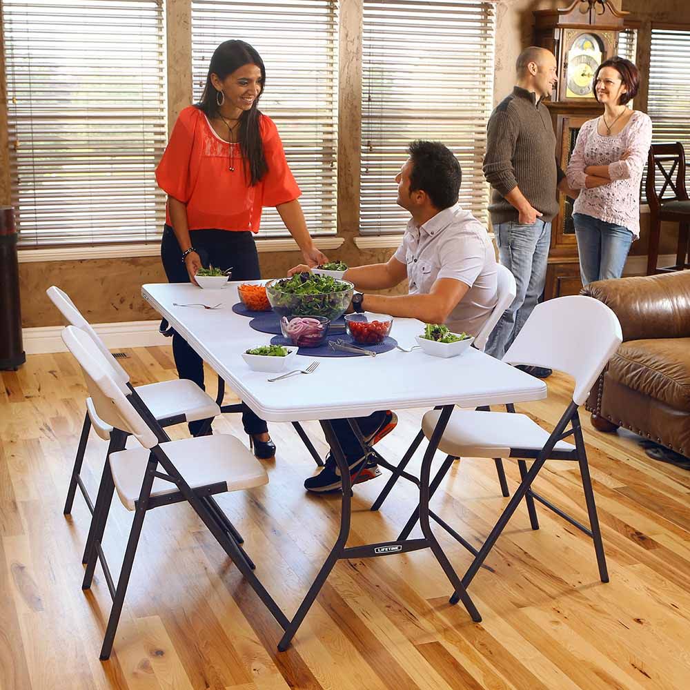 Lifetime - Fold-In-Half Rectangle Table 182cm - White Granite