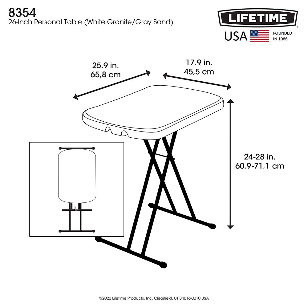 Lifetime - Light Commercial Personal Table 26-Inch - White