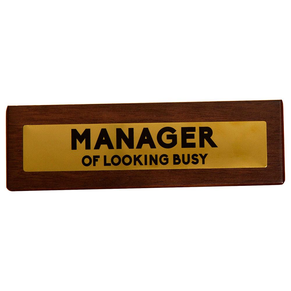 Other - Manager - Funny Wooden Desk Sign - Brown