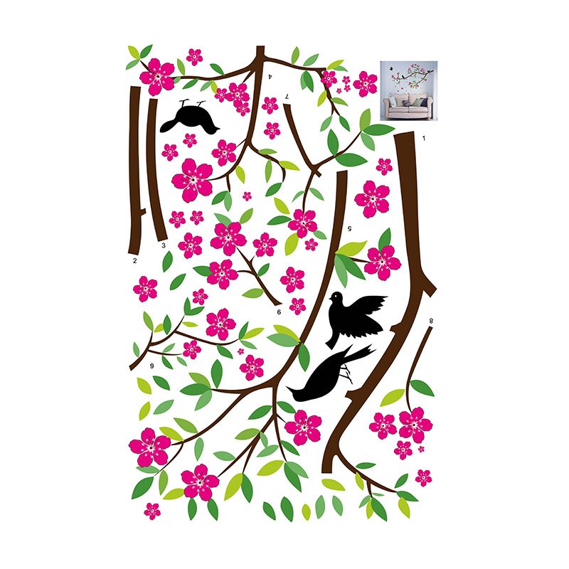 StickieArt  -  Birds on Flower Branch Wall Decal 90cm