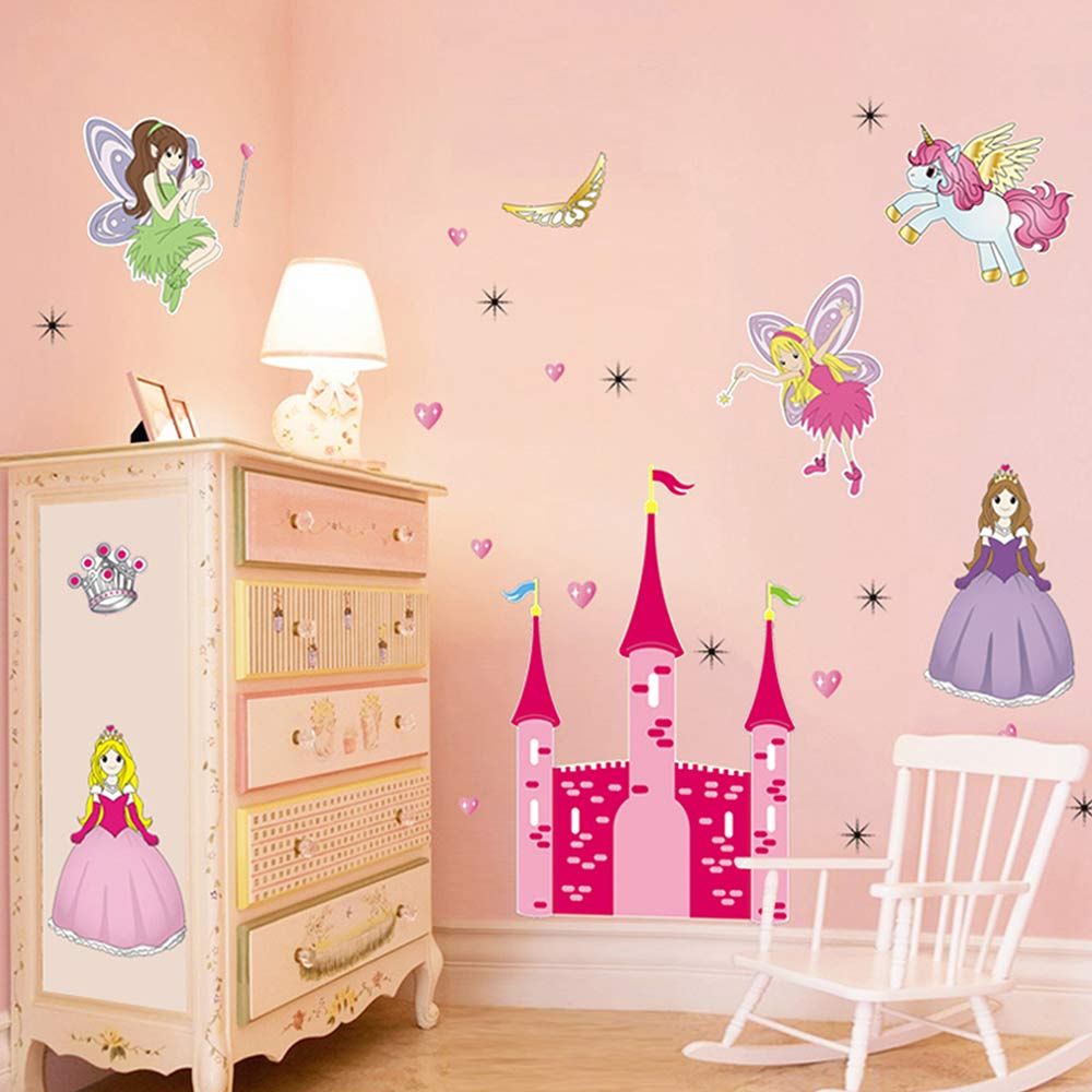 StickieArt - Girl's Magical Princess Castle Removable Stickers