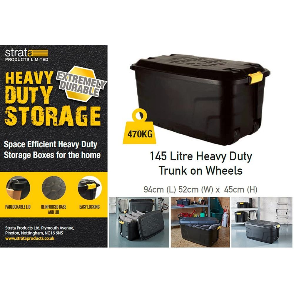 Strata - Heavy Duty Storage Box with Wheels - 145L