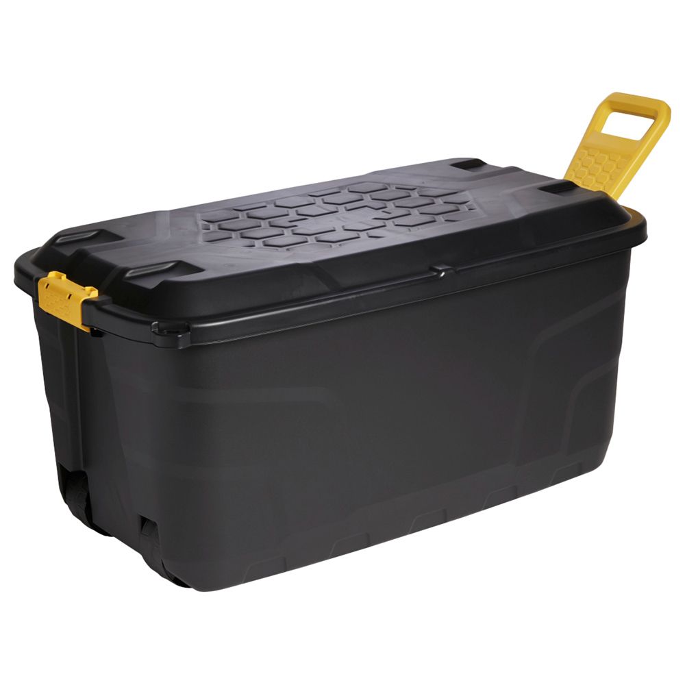 Strata - Storage Box W/ Lid, Wheels & Handle 110L - Black