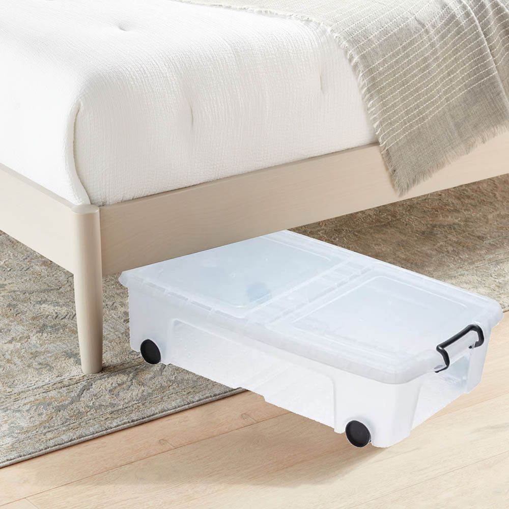 Strata - Plastic Underbed Storage Box W/ Wheels 35L