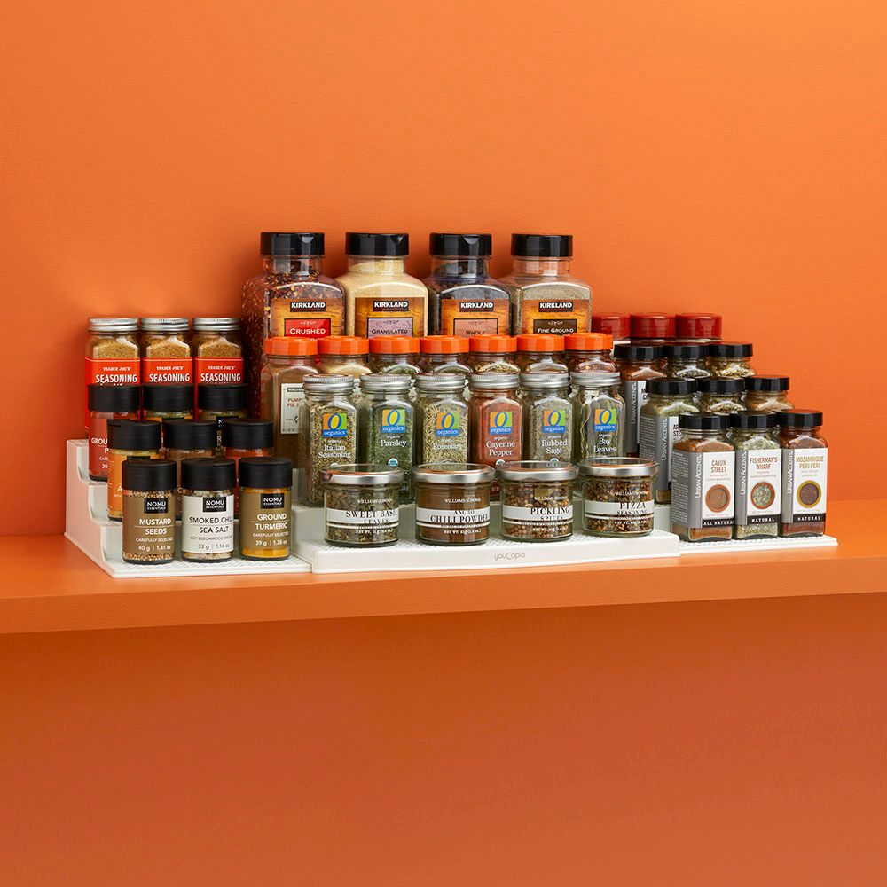 YouCopia - 48 Spice Bottle ShelfSteps Organizer - White