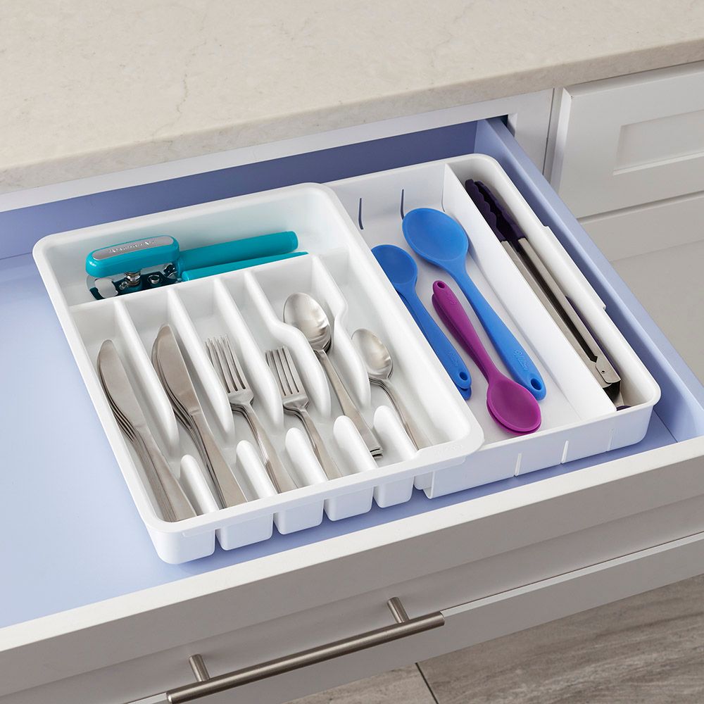 YouCopia - DrawerFit Expandable Utensil Tray - White