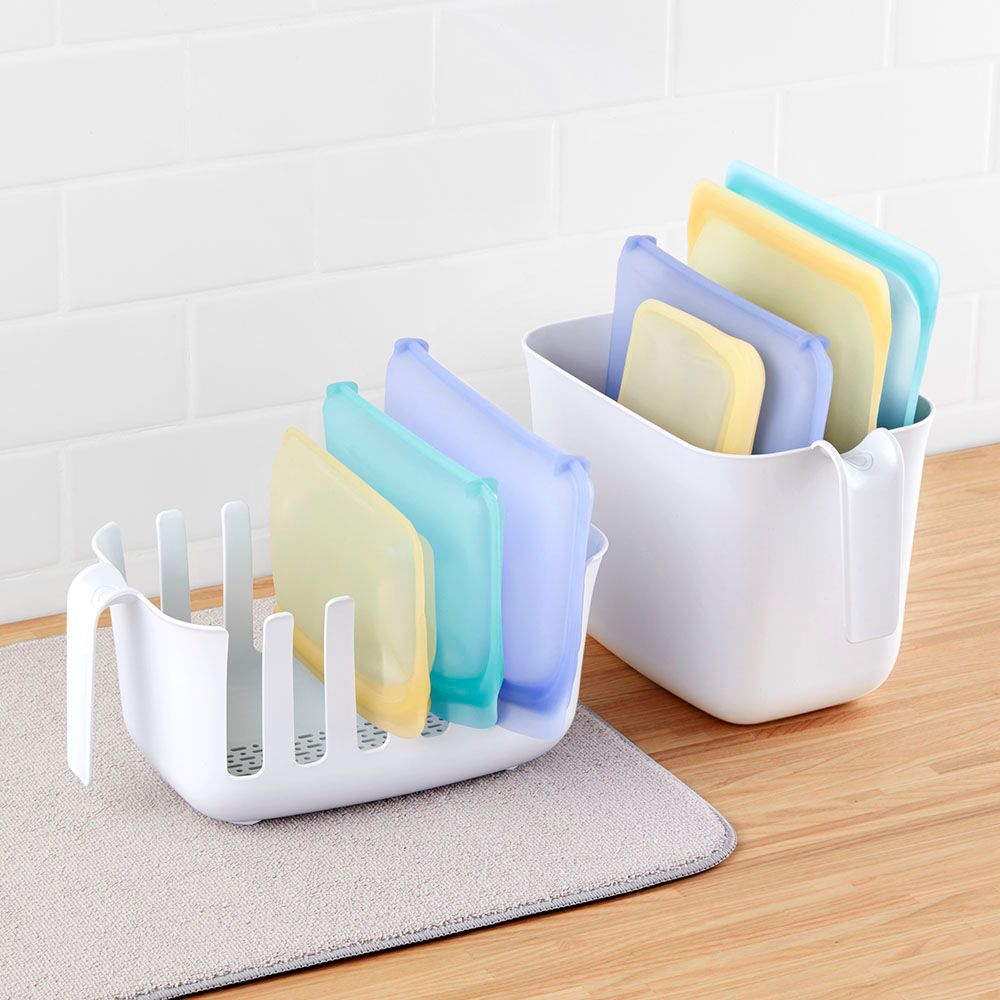 Youcopia - Dry+Store Reusable Silicone Bag Storage Rack - White