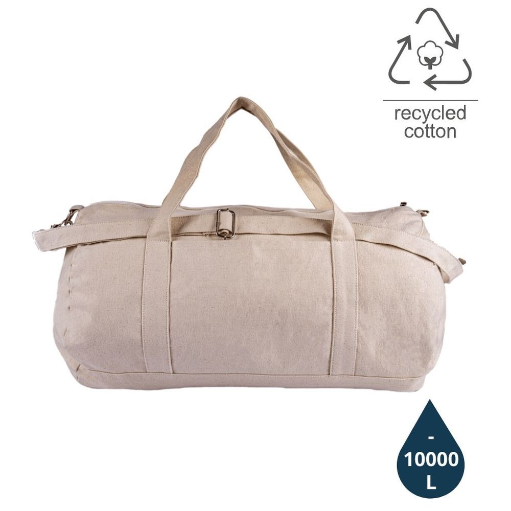 Eco-neutral - Puebla Recycled Cotton Duffel/Gym Bag - Natural