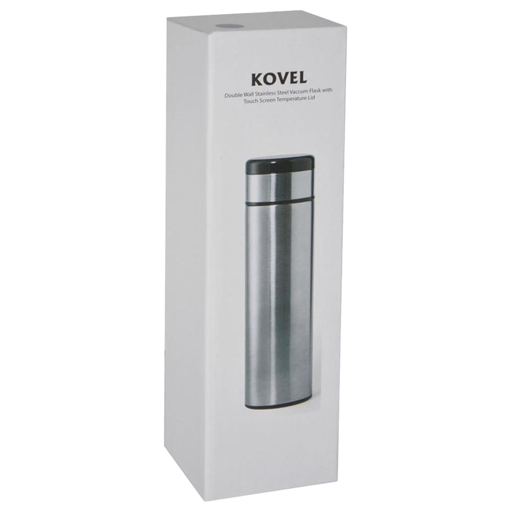 Giftology - Kovel Insulated Flask W/ Temperature Lid - Silver