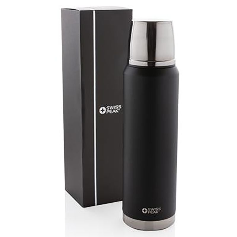 Swiss Peak - Elite Copper Vacuum Flask - 1 L - Black